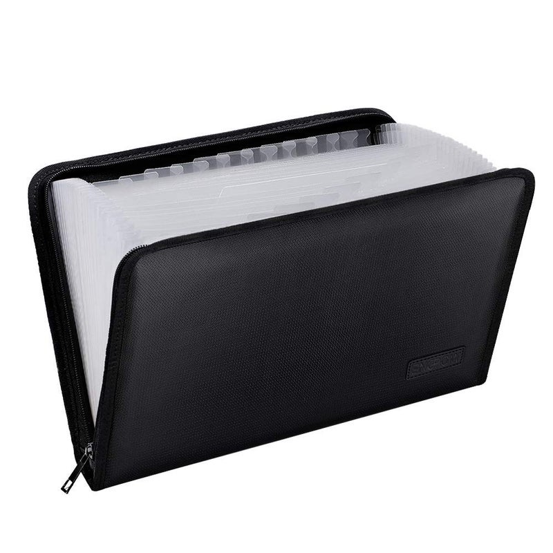 ENGPOW Expanding File Folder Important Document Organizer Fireproof Document Bag-A4 Size, 25 Pockets,Color Labels,Non-Itchy Silicone Coated Portable Filing Organizer Folder(14.3" x 9.8") - Image 1